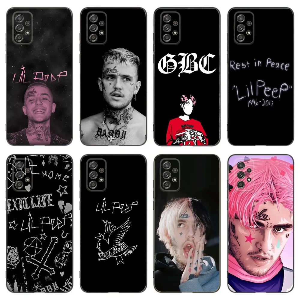 L-Lil P-Peep Singer Phone Case For Samsung Galaxy A13,A21s,A22,A31,A32,A52,A53,A71,A80,A91 Soft Black Phone Cover