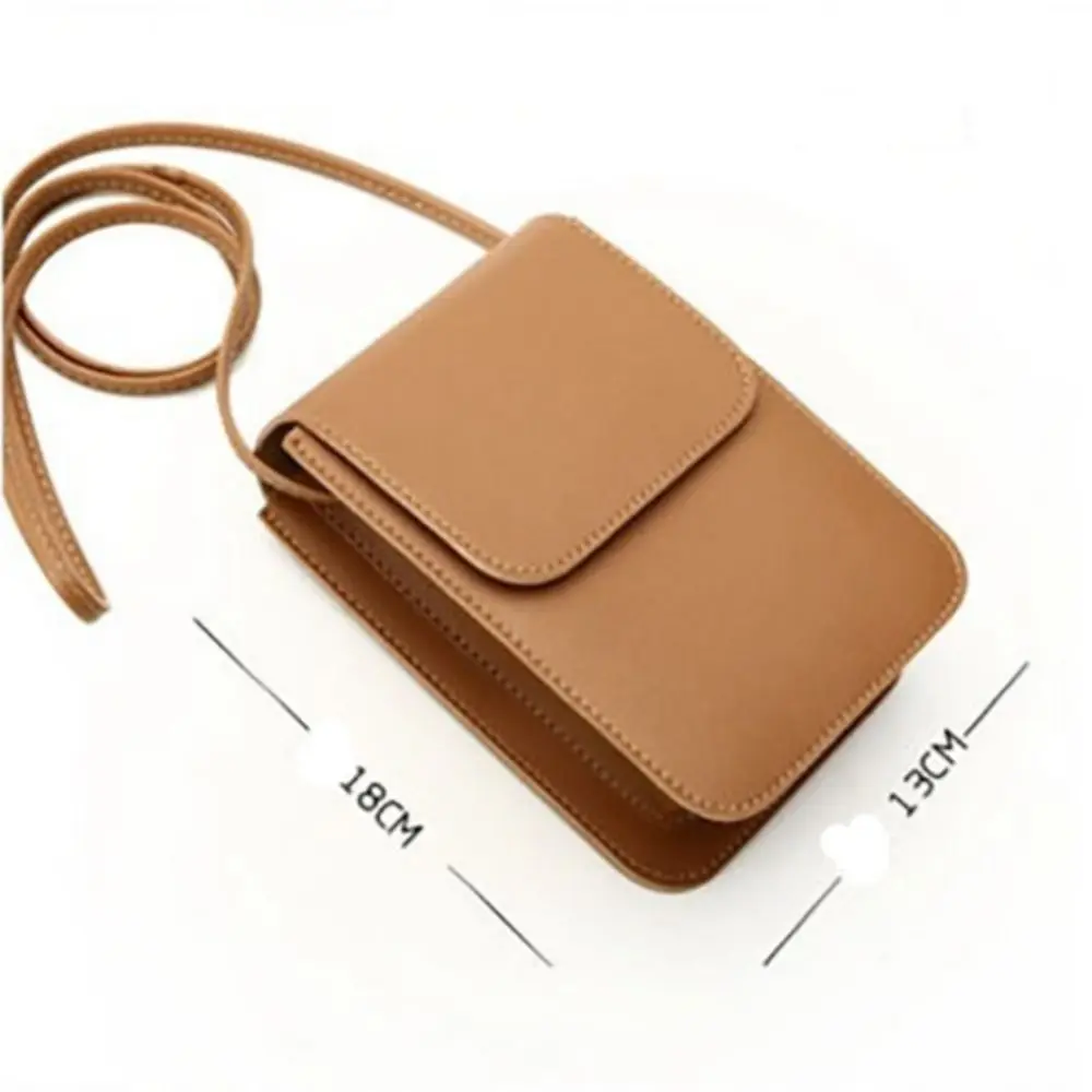 6 Colors Shoulder Messenger Bag Cute Multifunctional PU Leather Handbags Mini Mini Phone Bag Women