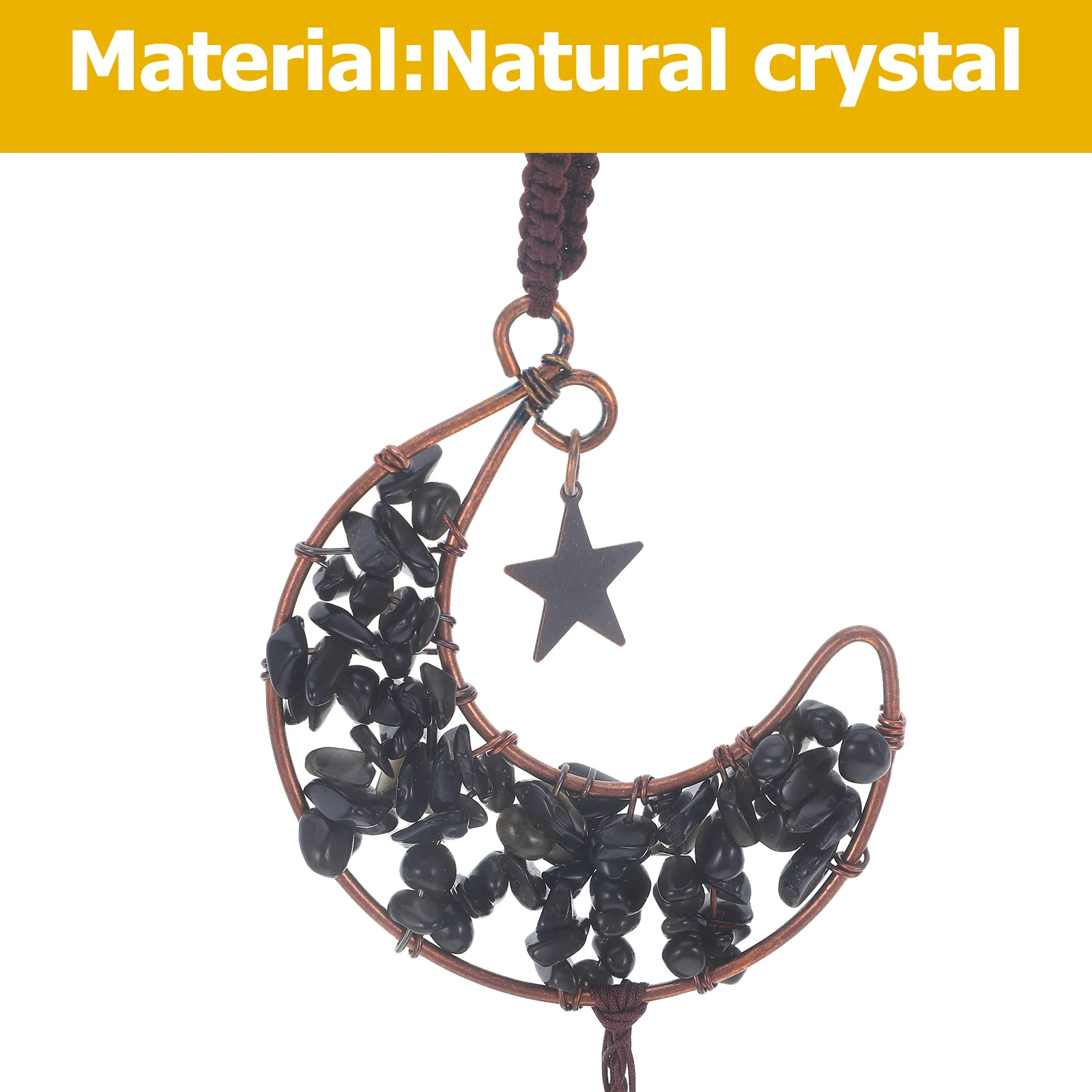 

Crystal Stone Pendant Hanging Natural Decorations for Car Rearview Mirror nament Black Agate Rearview Mirror Hanging Decor DIY