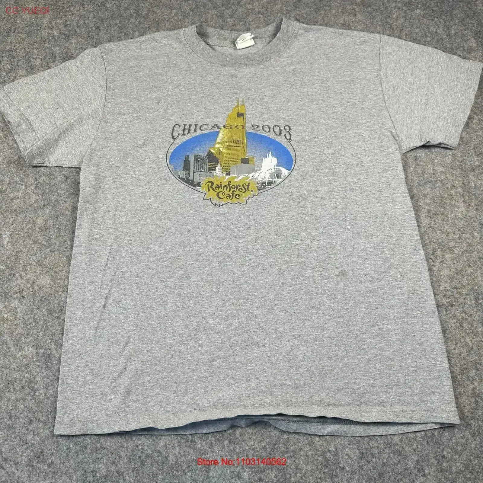 Vintage Rainforest Cafe T Shirt Mens Large 2003 Chicago Souvenir Y2K 00s Washed Top For Everyday Wear Versatile vintage Washed