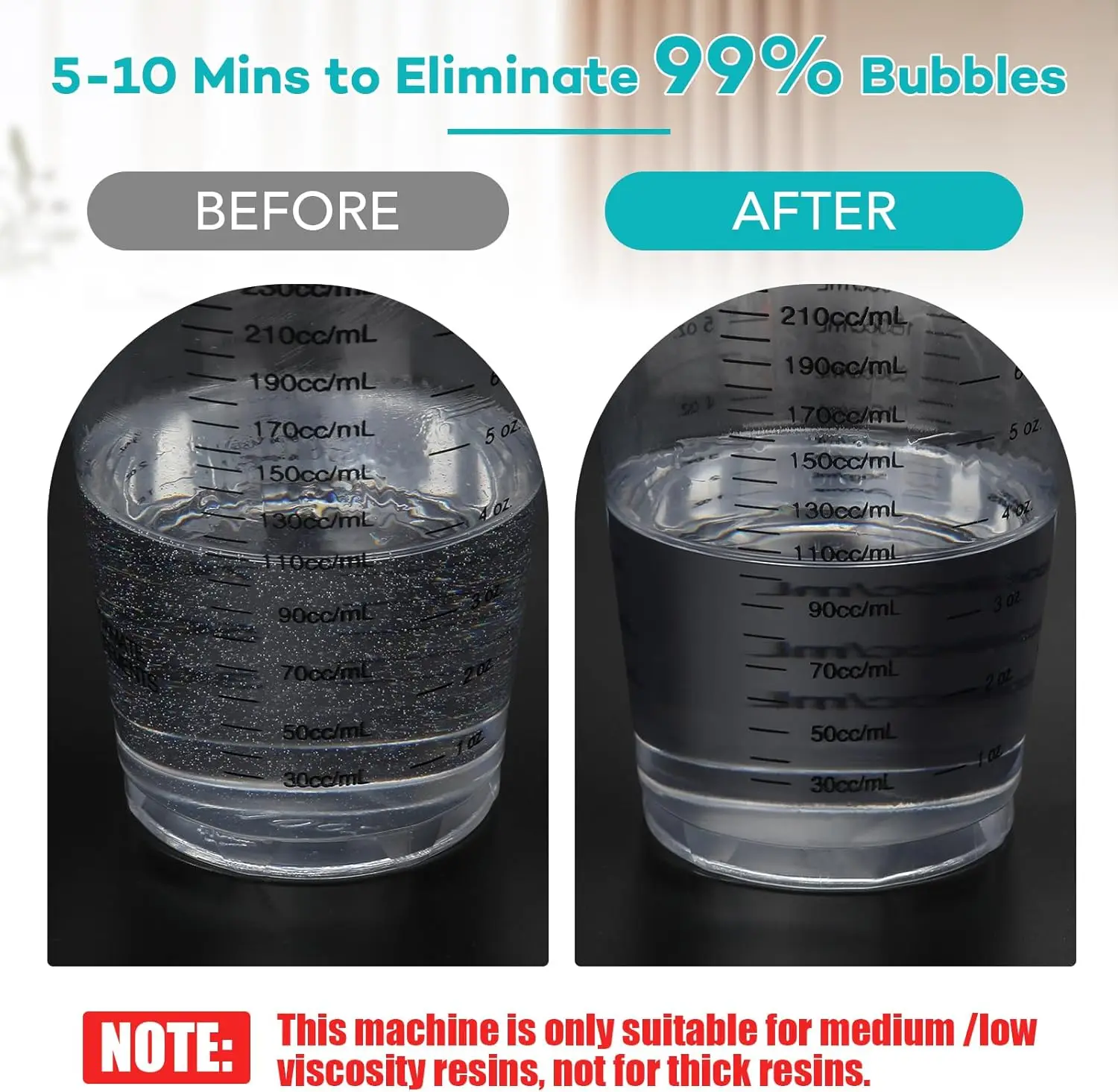 레진 기포 제거기, 디지털 디스플레이 디자인, 5-10분 안에 기포 99% 제거, 96kPa 진공 탈기 챔버, 할인 판매 중