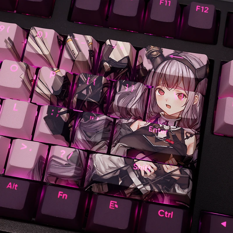 Arknights Vophon Keycap, PBT Dye Subbed Keycaps, Anime Gaming Keycaps, Clavier, 61, 87, 108, 104, HTML, Set, 108