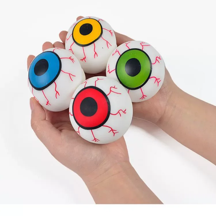 Skull Eyes Brain Stressbälle, Fidget-Spielzeug, sensorische Stresslinderung, Angsttherapie, Rebound-Quetschball für Halloween – Detail 2