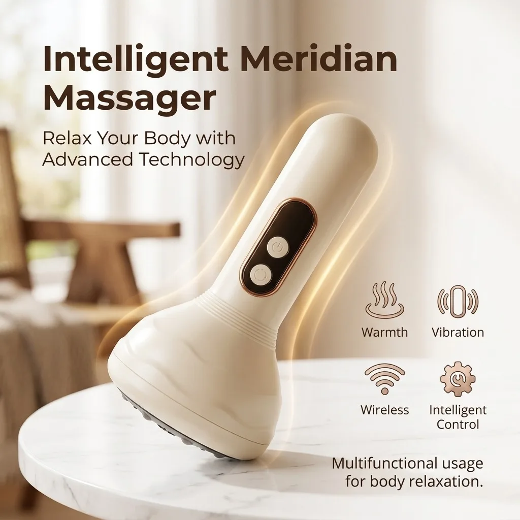USB Rechargeable Handheld Cupping Massager, Digital Display Body Relaxation Device with Multi Strength Modes, Portable Home Massage Tool for Back, Waist, Leg & Shoulder Daily Relax Care