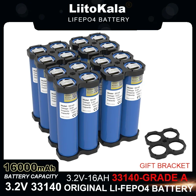 

3.2V 33140 16Ah lifepo4 Battery Lithium iron phosphate for 4S 12v 8s 24V RV E-scooter power tools batteries +Nickel Grade A