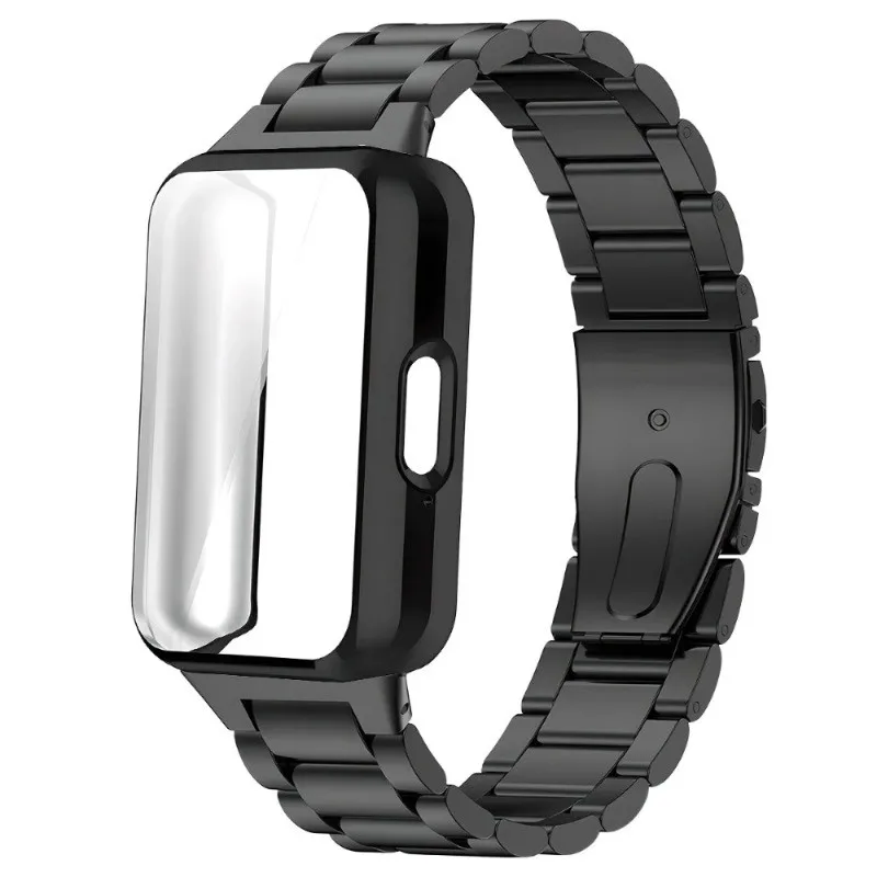 Custodia protettiva per Samsung Galaxy Fit 3 SM-R390 Custodia in TPU + cinturino in metallo per Samsung Galaxy Fit 3 Accessori per cinturini in acciaio inossidabile