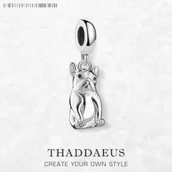 New French Bulldog Pendant Cute Puppy Dog 925 Sterling Silver Charm Animal Jewelry Accessories For Women Men