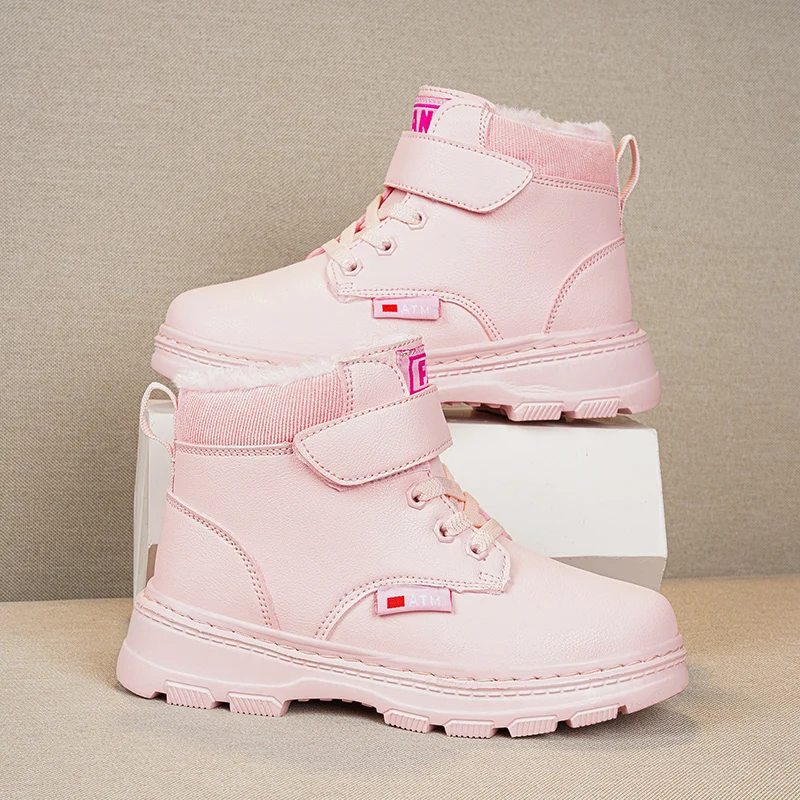 

2025 New Winter Warm Childrens Sports Shoes Snow Wear Resistant Cold Resistant Running Shoes Daily Play Commuting Casual Shoes