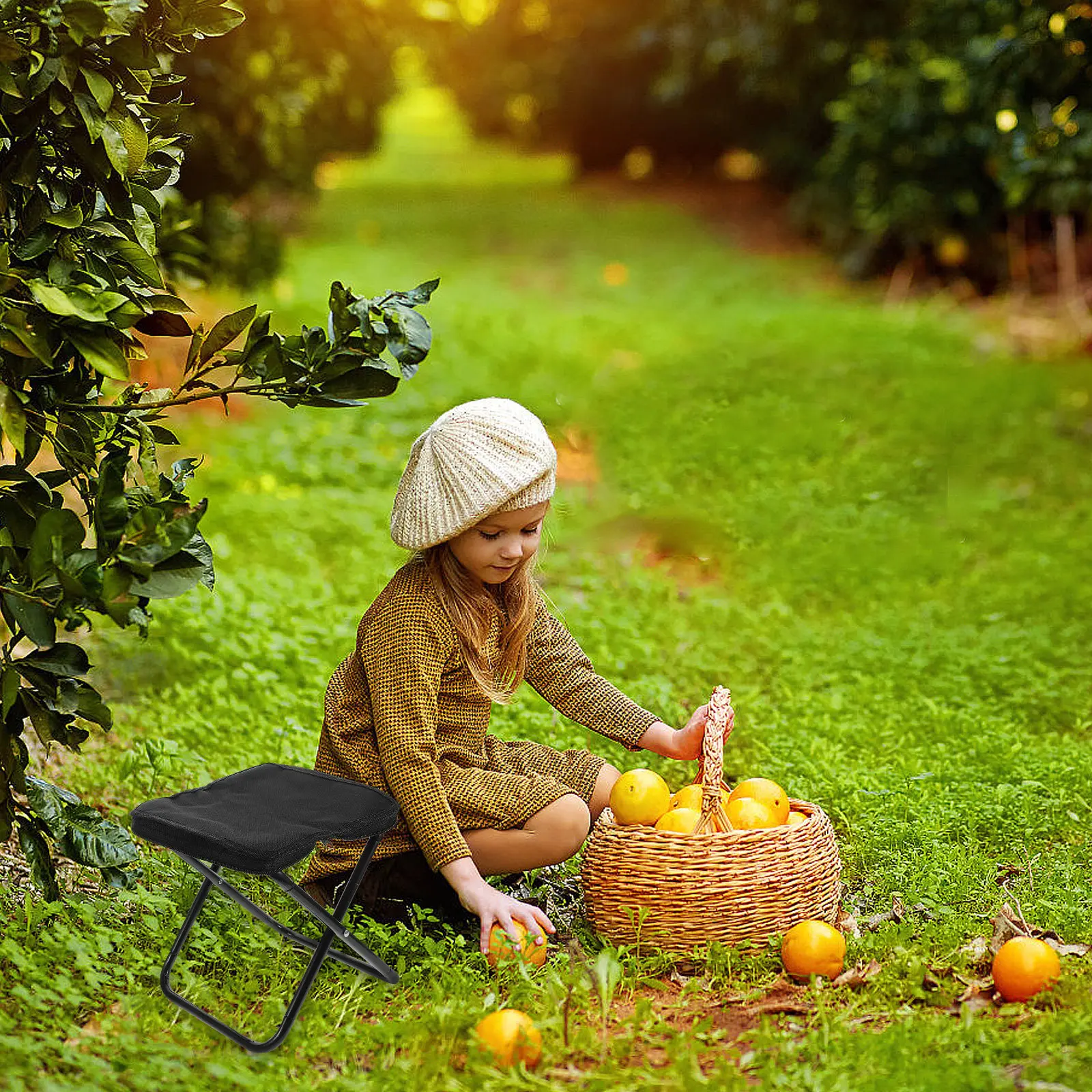 Kids Outdoor Folding Chair - 携帯用軽量折りたたみミニスツールチェア、折りたたみ式キャンプチェア、コンパクトなアウトドア小型スツール、釣り、ピクニック、大人、子供向け
