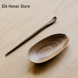 Zen Walnut Pleasure-boat Vessel Tea Scoop Zen Tea Leaf Container Shovel Chahe Appreciation Ladle Chinese Tea Set Supplies Craft