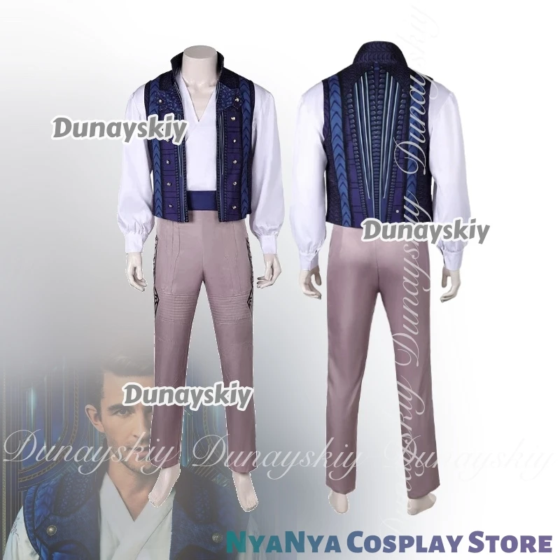 Wicked: parte uno película Fiyero Prince Cosplay Helloween con la Chaqueta corta azul con la camisa blanca Cosplay disfraz traje completo