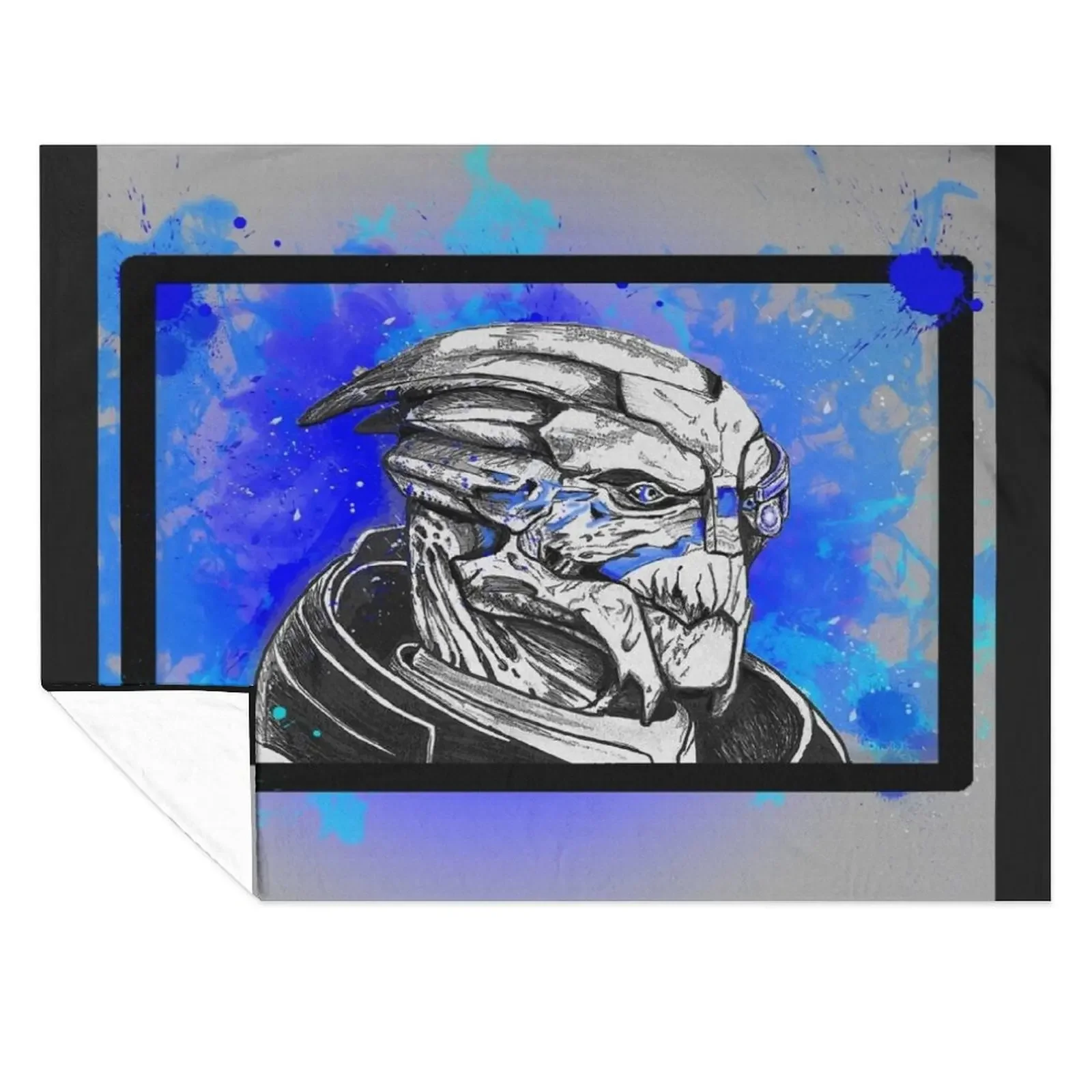 

Garrus Vakarian: Mass Effect (Blue) Throw Blanket sofa bed Decoratives Summer Polar Blankets