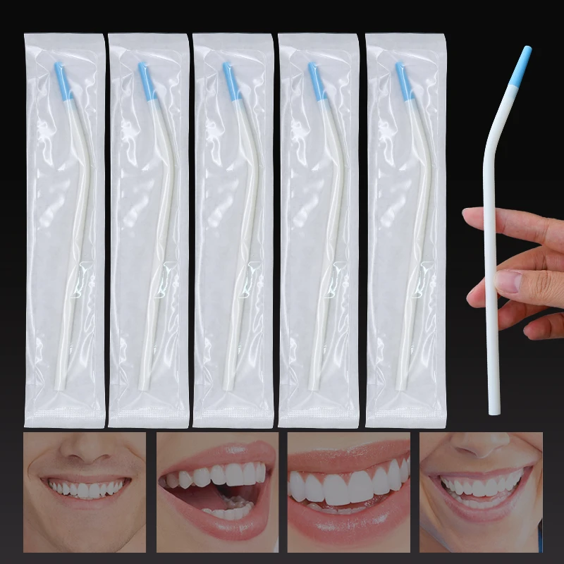 10Pcs Dental Clinic Disposable Surgical Suction Tips Saliva Ejector Laboratory Clinic Suction Tube Long Slim Type Dental Tools