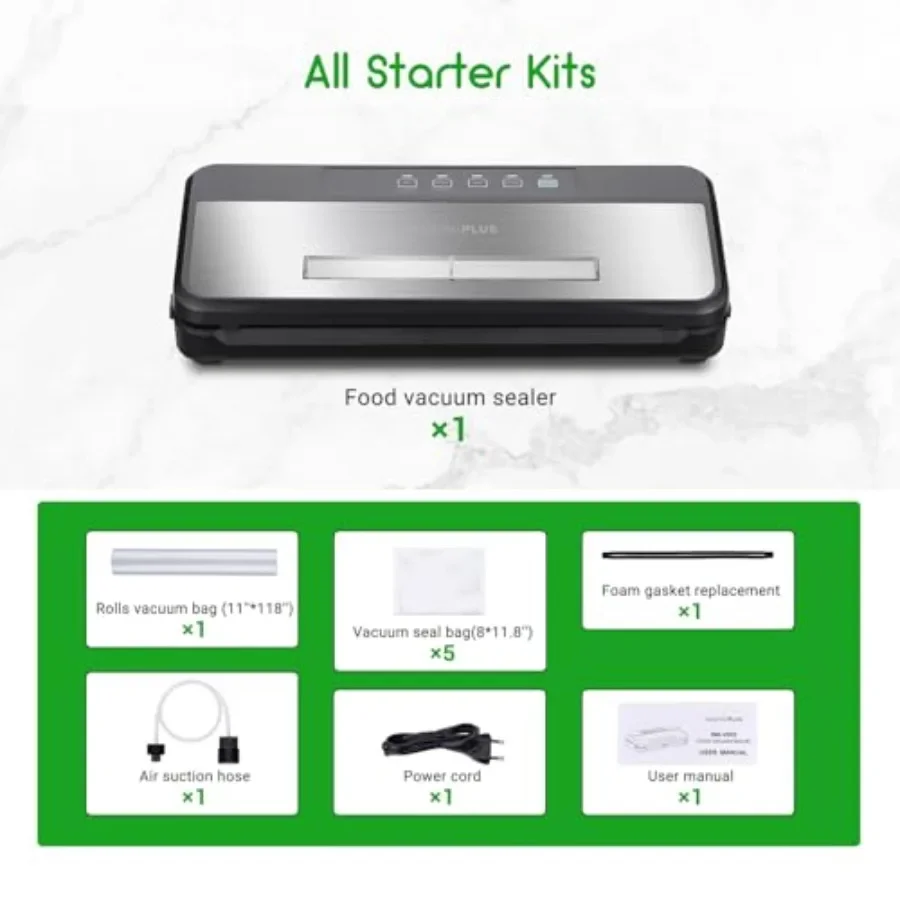 Macchina per sottovuoto per alimenti con sigillatura dell'aria con OneTouch Opzione facile per la conservazione degli alimenti Modalità di tenuta Vac a impulsi umidi e asciutti 9in1 Vacuu