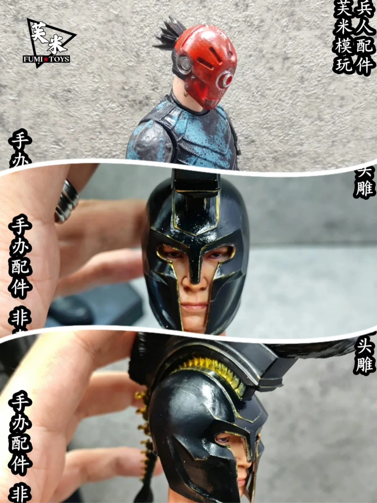 【Only Head】1/6 1/10 1/12 Scale Male Soldier Cyber Crested Helmet Painted Finished Head Sculpt Fit 12'' 7'' 6''Action Figure Toys