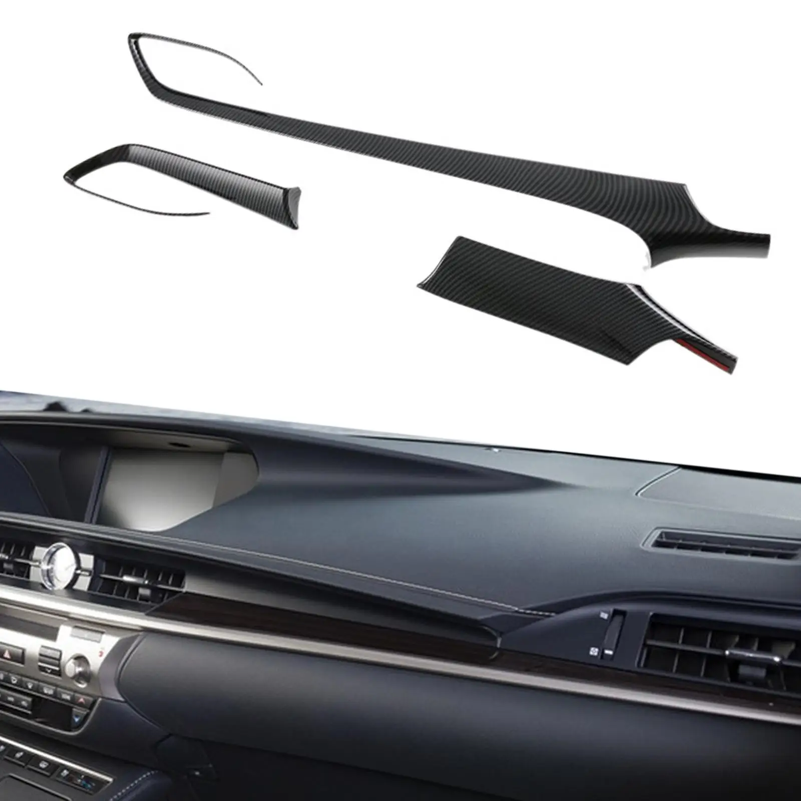 Durable Center Console Interior Decor Cover for Byd 22 Car Right Hand Drive Carbon Fiber Finish