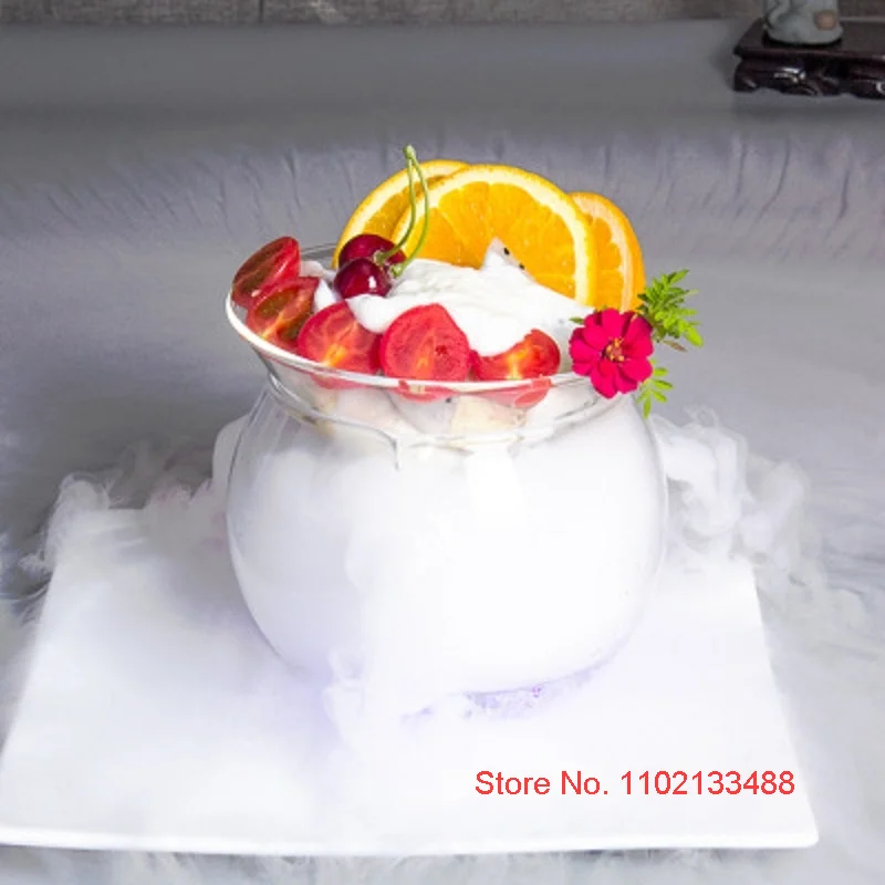 Cuisine Dishes Buffet Serving Dish Creative Restaurant Tableware Japanese Artistic Dry Ice Dishware Serve Ware Fruit Salad Bowl