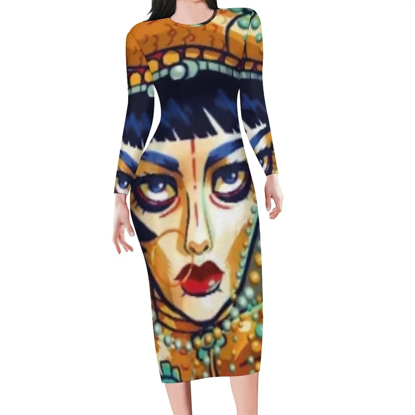 Jibaro Paint Dress Long Sleeve Love Death Robots Season 3 Aesthetic Dresses Spring Sexy Bodycon Dress Female Oversize Vestido