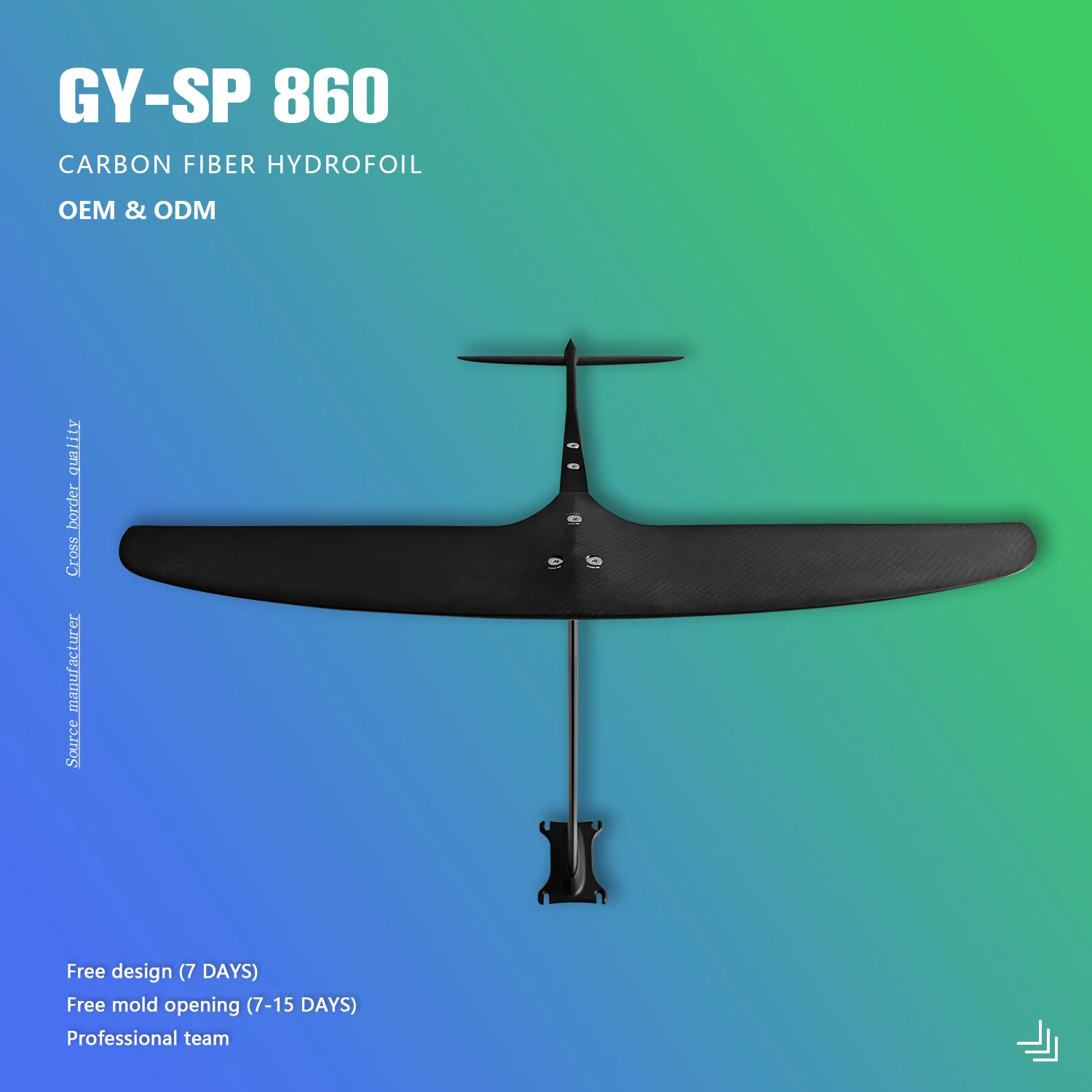 New  Foils GY-SP860 Hydrofoil Kit 1212 sq cm Carbon Fibre Front Wing for Hydrofoil Surfboards SUP and Kitesurfing