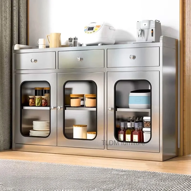 Meal Preparation Kitchen Cabinet Stainless Steel Storage Cabinets Floor Kitchen Furniture Pots and Stoves Bowls Kitchen Cabinets