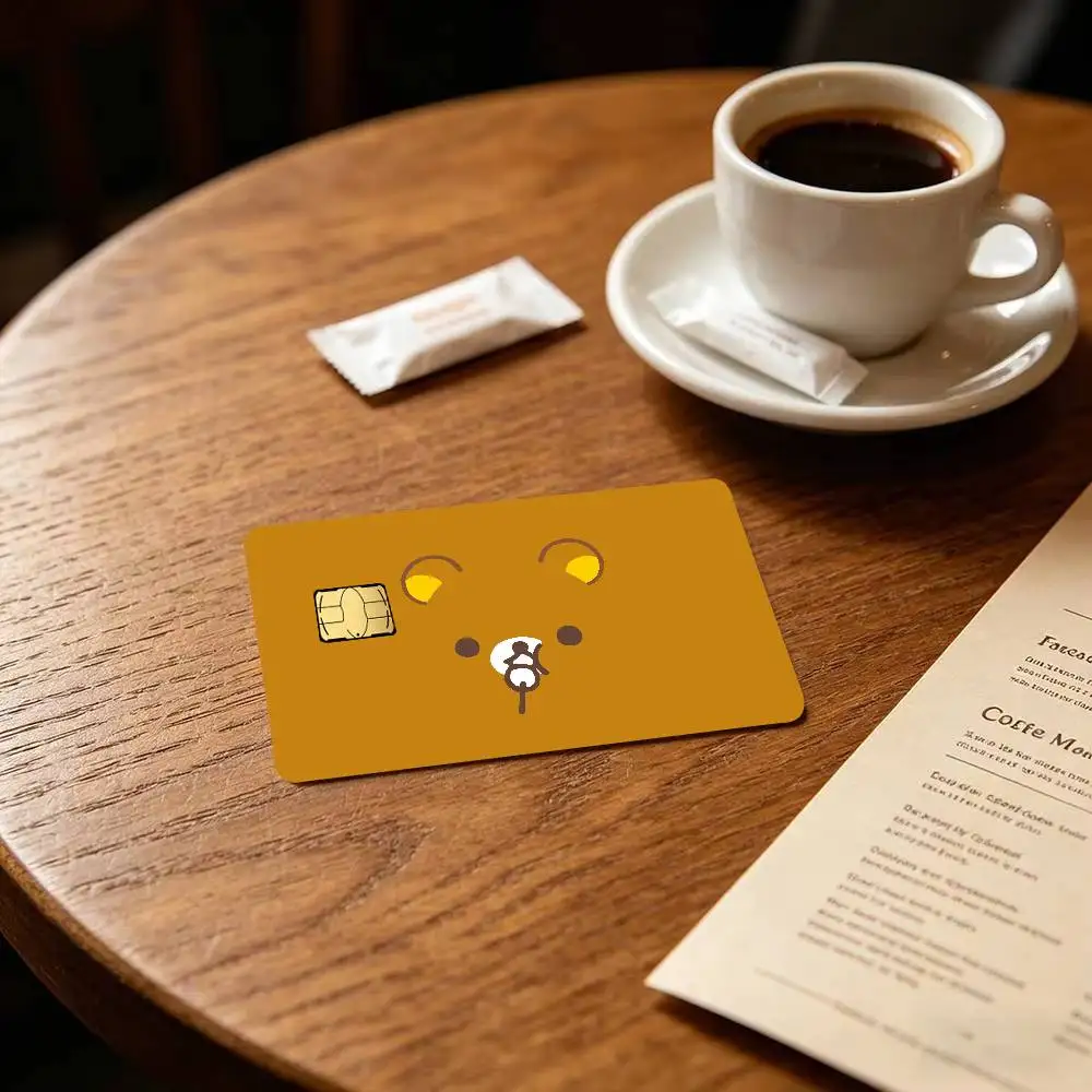 Cute Cartoon Fun R-Rilakkuma Hot   Cartoon Credit Card Skin Stickers For Bank Card Bus Metro Card Sticker Waterproof Women Gift