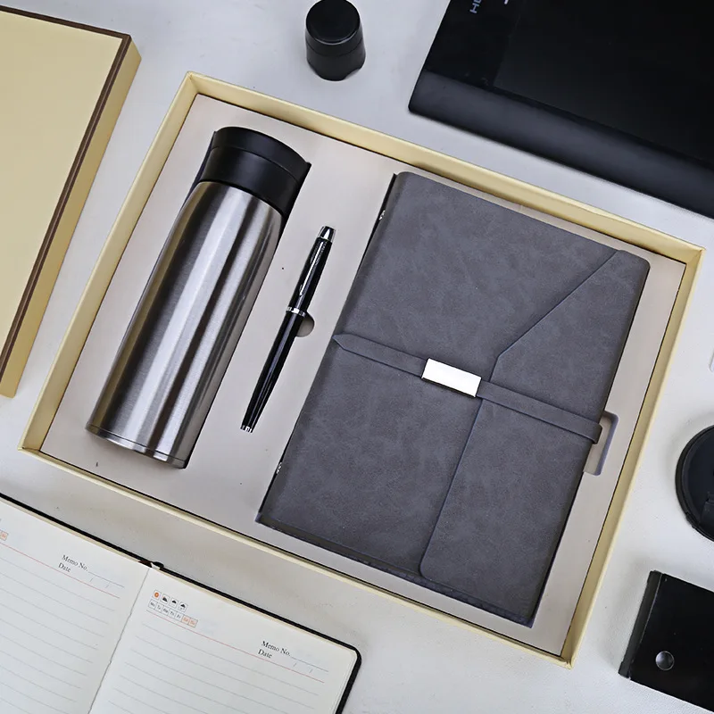 2025customized.Hot selling ball pen and notebook and vacuum cup  corporate sets custom 191039