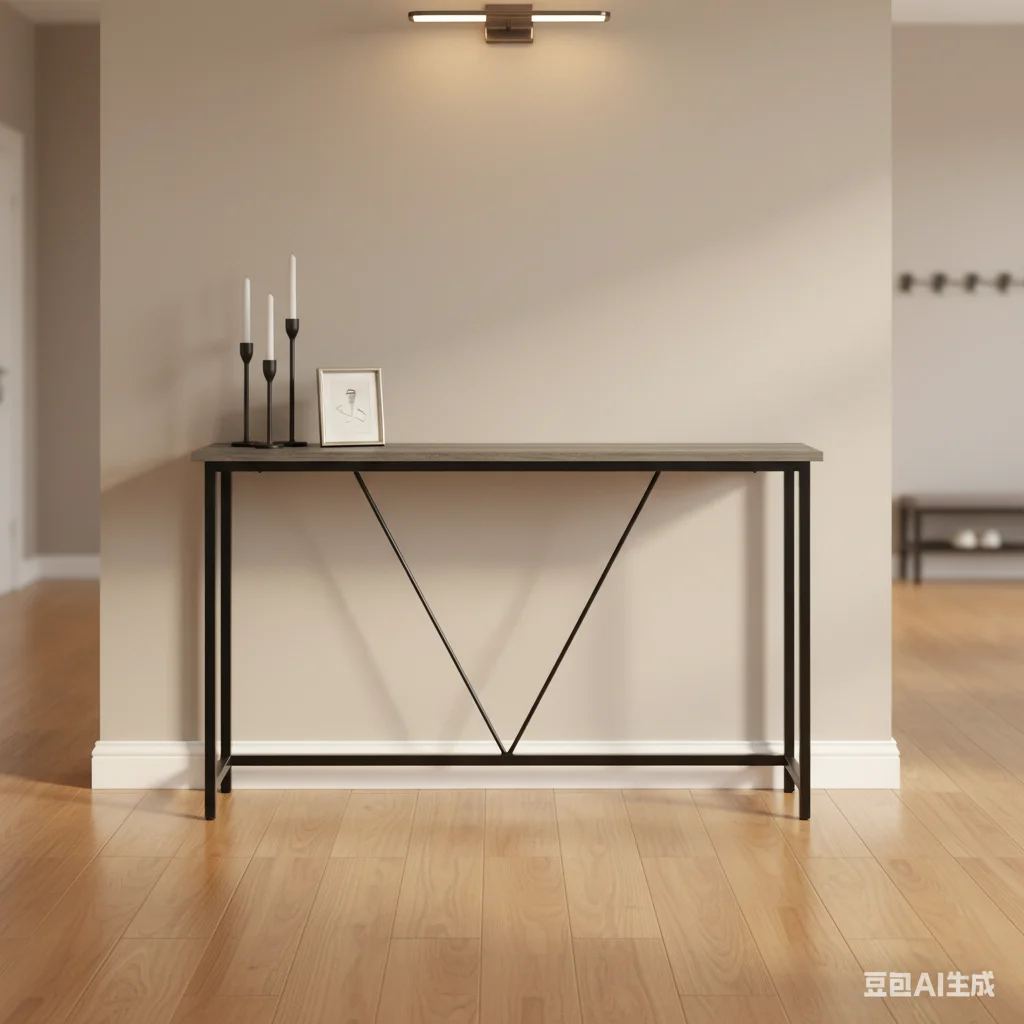 #￥Entryway Console Table Rustic Wood Hallway Display Table Narrow Sofa Table