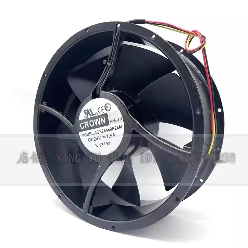 

For Crown AGE25489B24M 25489 DC24V 1.5A 3 Wire High Airflow Cooling Fan
