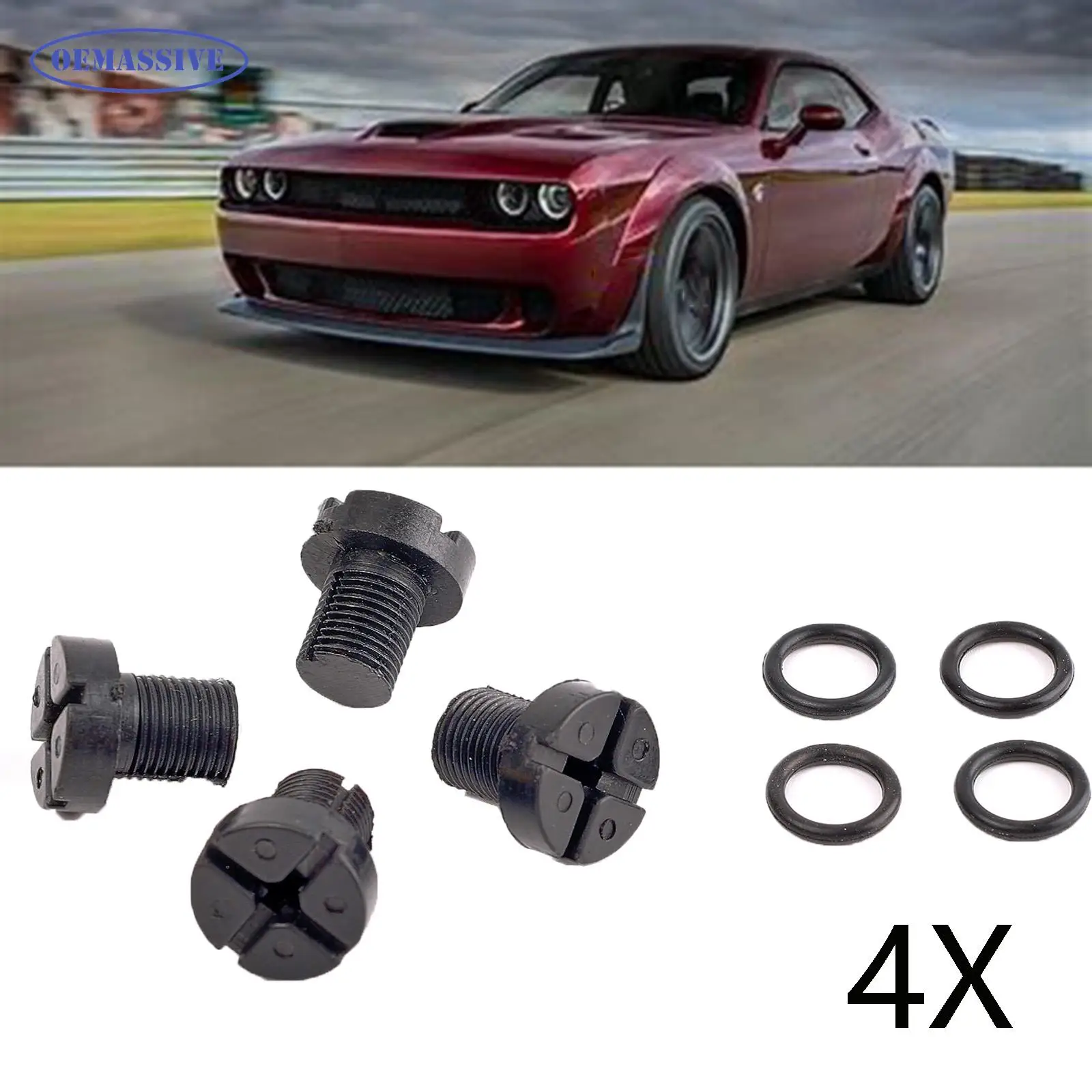 OEMASSIVE 4Pcs RADIATOR HOSE VENT SCREW Coolant for DODGE AVENGER CHALLENGER CHARGER DURANGO GRAND CARAVAN JOURNEY RAM 1500 2500