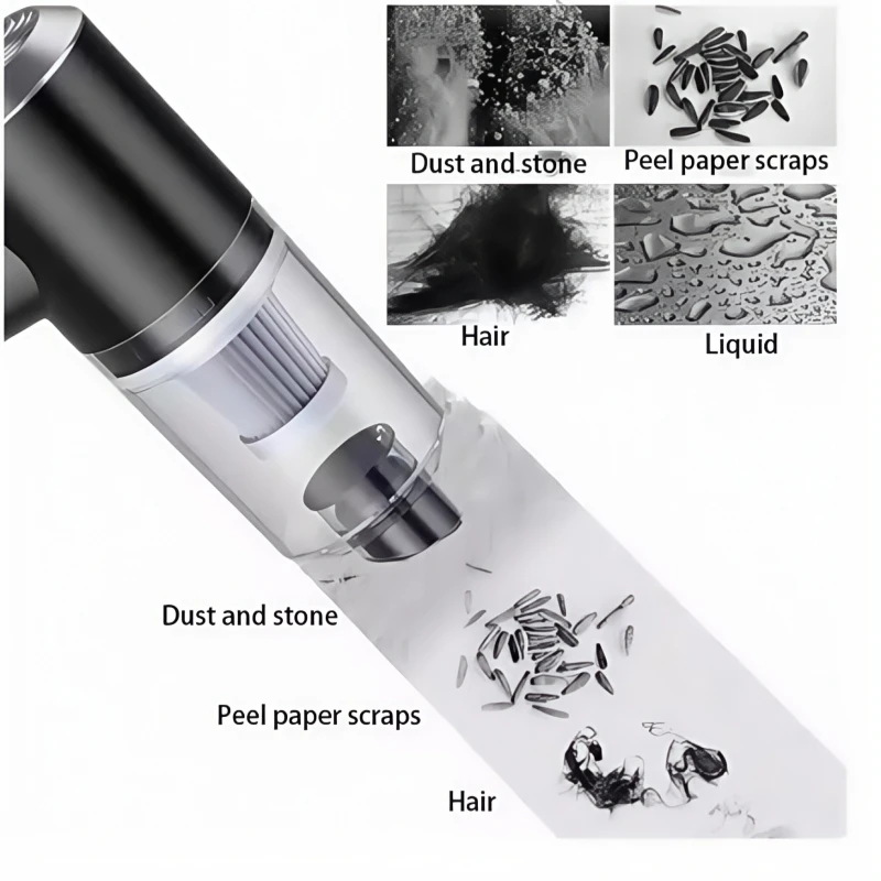 مكنسة كهربائية للسيارة لاسلكية 9000Pa شحن USB 1200 مللي أمبير في الساعة أجهزة تنظيف محمولة مكنسة كهربائية صغيرة للرطب والجاف منزلية