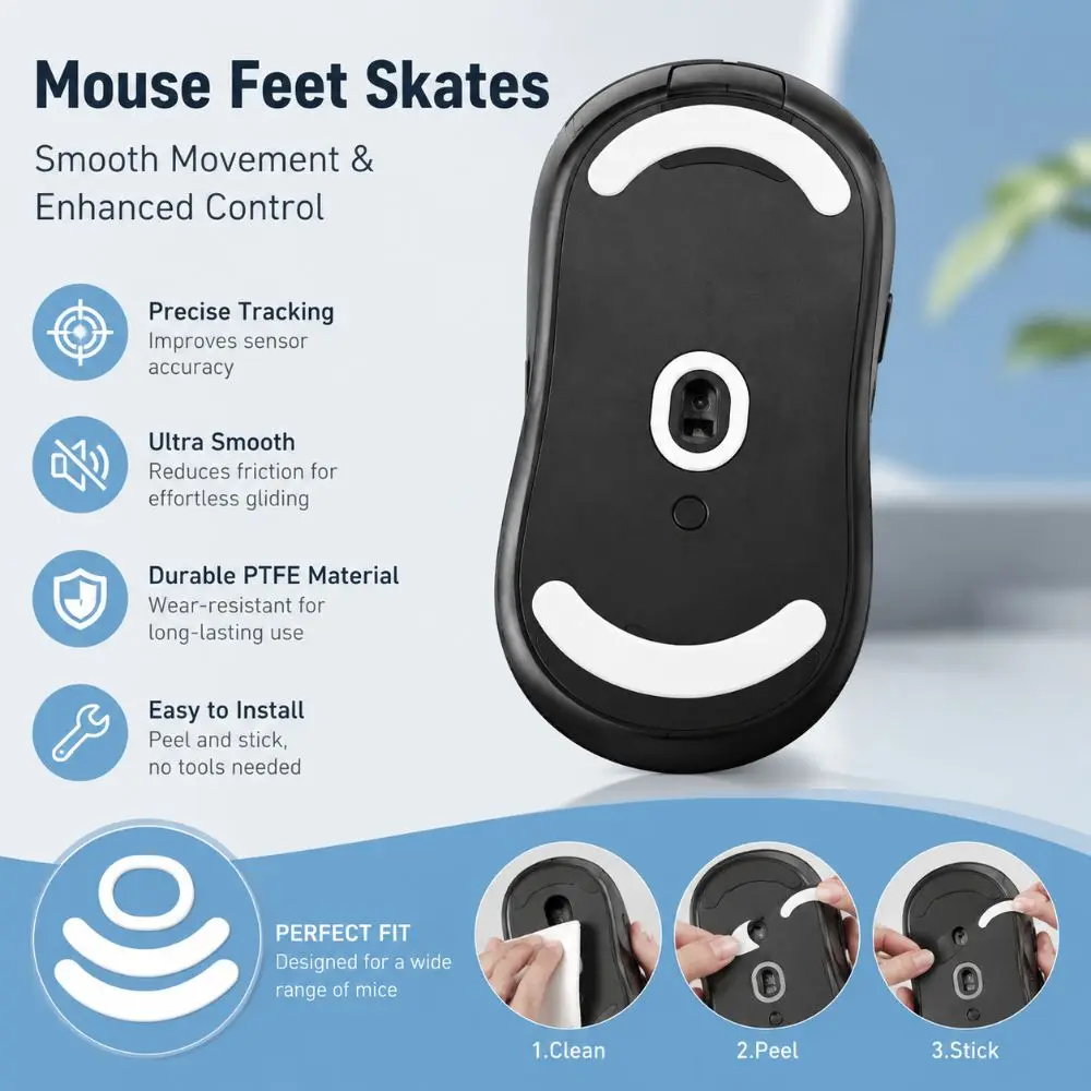 Premium PTFE Mouse Skates Low Friction Smooth Glide Mouse Feet Durable Mouse Glides for G403/G603/G703S FPS Games