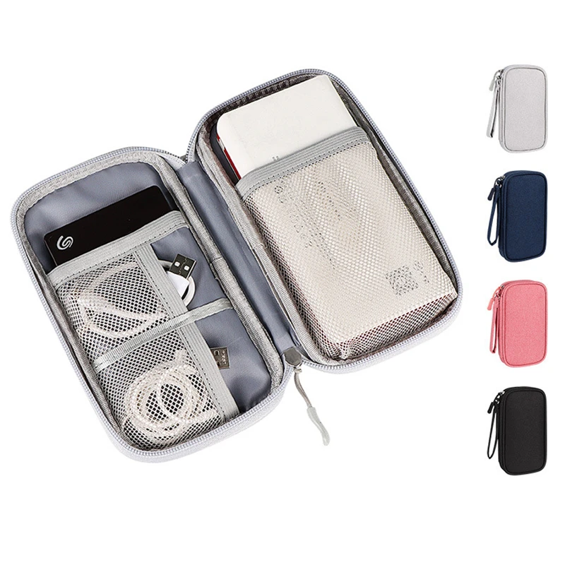 Portable Power Bank Bag USB Gadgets Cables Wires Organizer Hard Disk Protection Storage Bag Sac de rangement en fil de fer