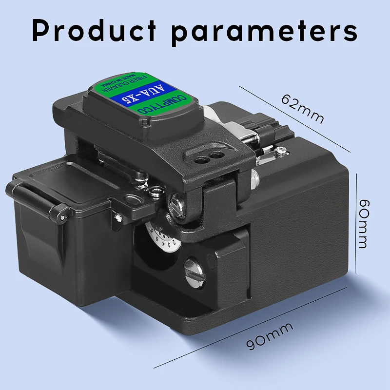 COMPTYCO AUA-X5 Optical Fiber Cleaver FTTH High Precision Cutting Tool Fiber Optic Cable Cutting Knife With Waste Fiber Box