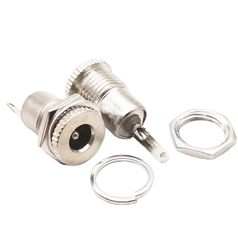 DC099 5Pcs/Set 5.5x2.1mm 5.5x2.5mm Female Panel Mount DC Power Jack Socket, Metal Copper Connector, Durable Reliable for Devices