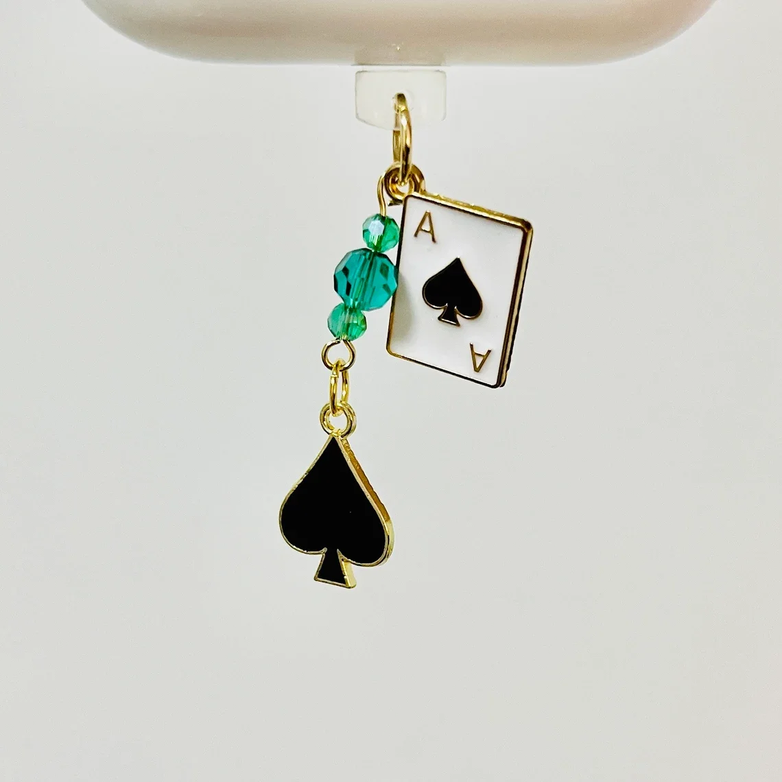 Aventurine dust plug Honkai Star Rail | hsr inspired accessories | spade phone charm | kindle charm | controller charm |