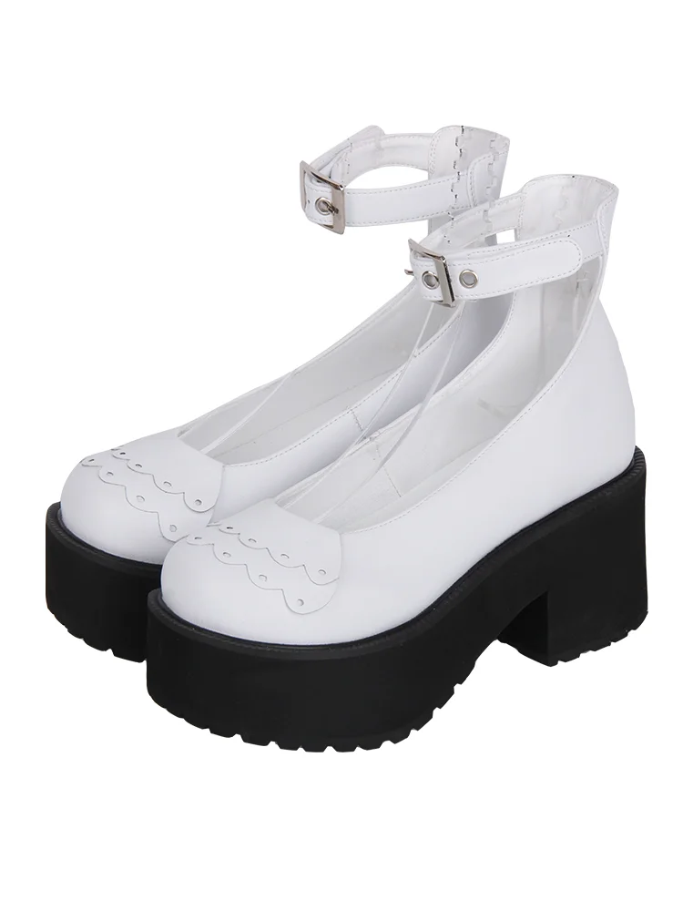 2025 College Style Soft Girl Lolita Shoes Round Head Bow Sponge Cake Thick Bottom Girls' Tea Party Single Shoes