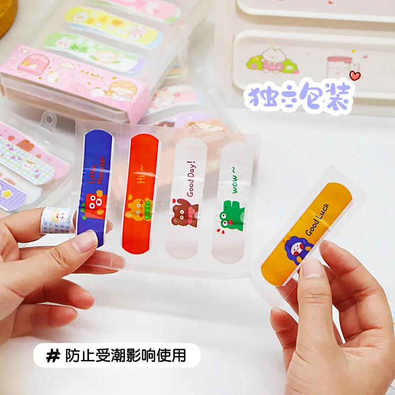 80pcs/box Cartoon Band Aid Waterproof  Adhesive Bandages Cute First Aid Foot Heel Stickers Wound Dressing Tape Plasters