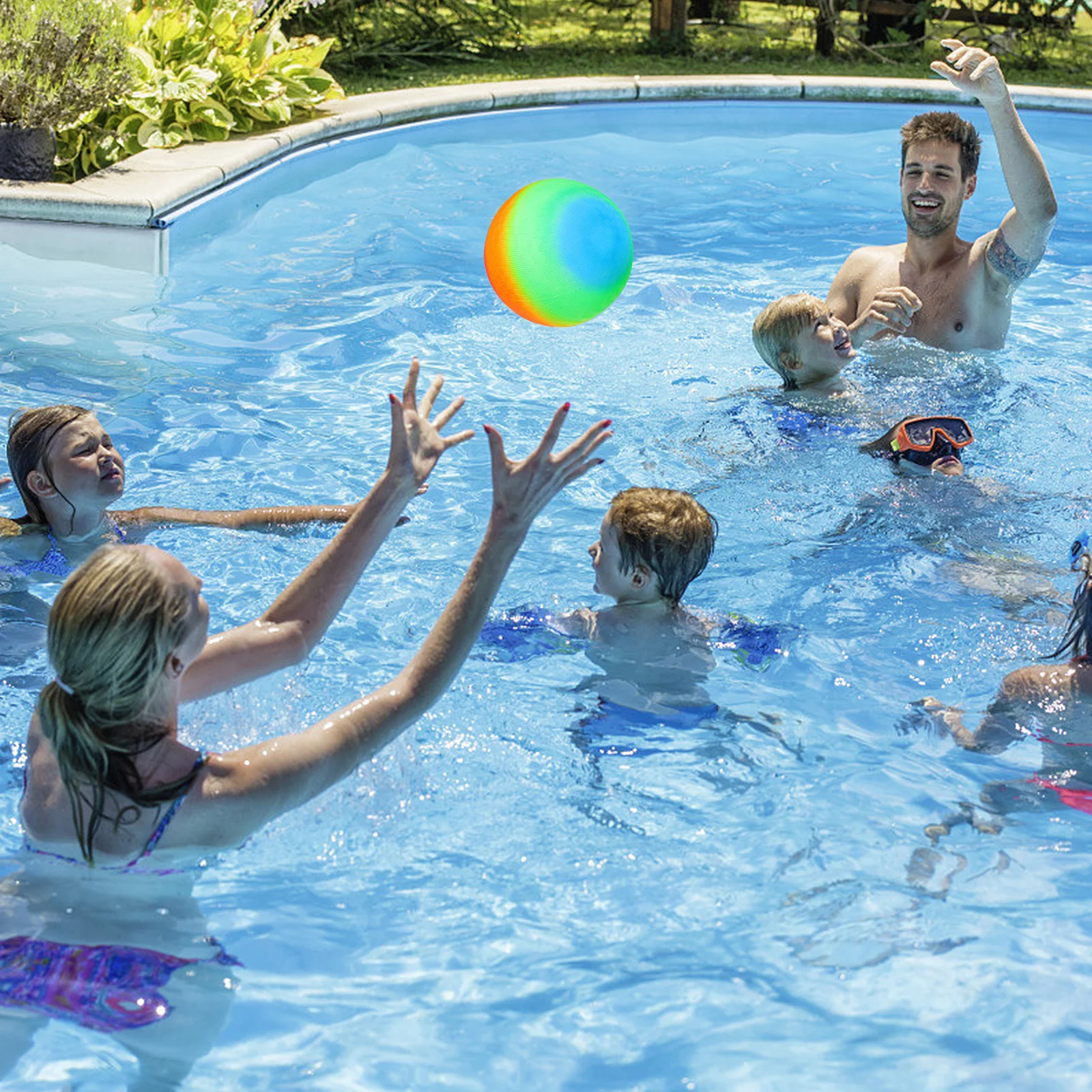 2 Stuks 13Cm Pvc Speeltuin Bal Opblaasbare Outdoor Kids Bounce Speelbal Regenboog Kleur Voor Klapper Kickball Sport