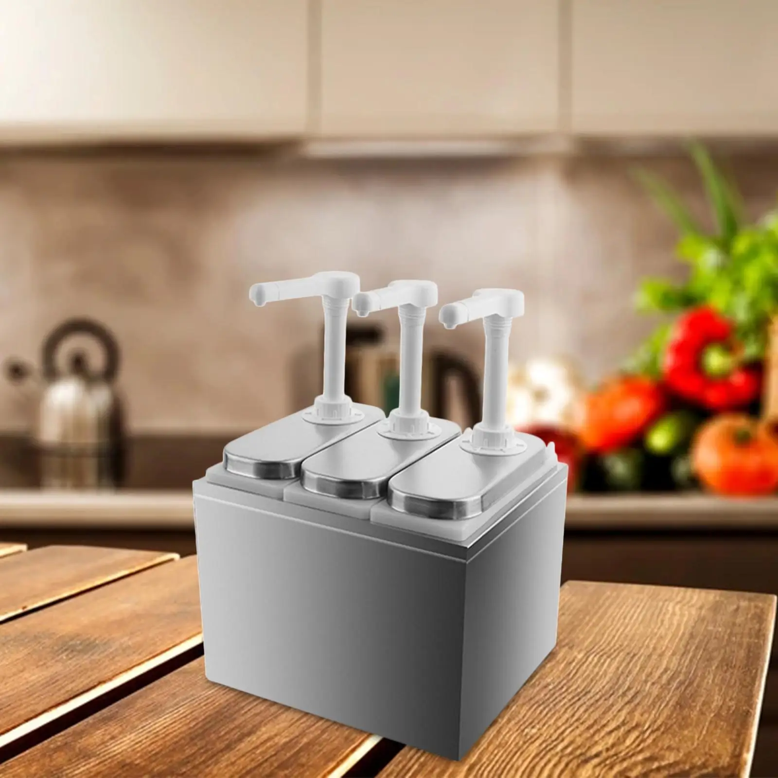 موزع الصلصة محطة مضخة بهار سعة 1 لتر، صندوق داخلي من البلاستيك المقاوم للصدأ تطبيقات واسعة بجودة ممتازة