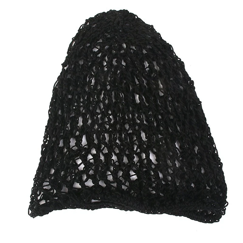 Gorro de ganchillo de red de rayón suave para mujer, negro, 4 unidades