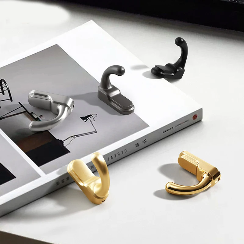 WV Gold Minimalist Single Coat Hook with Hidden Screws High-End Small Hook for Entryway Cabinet Or Door