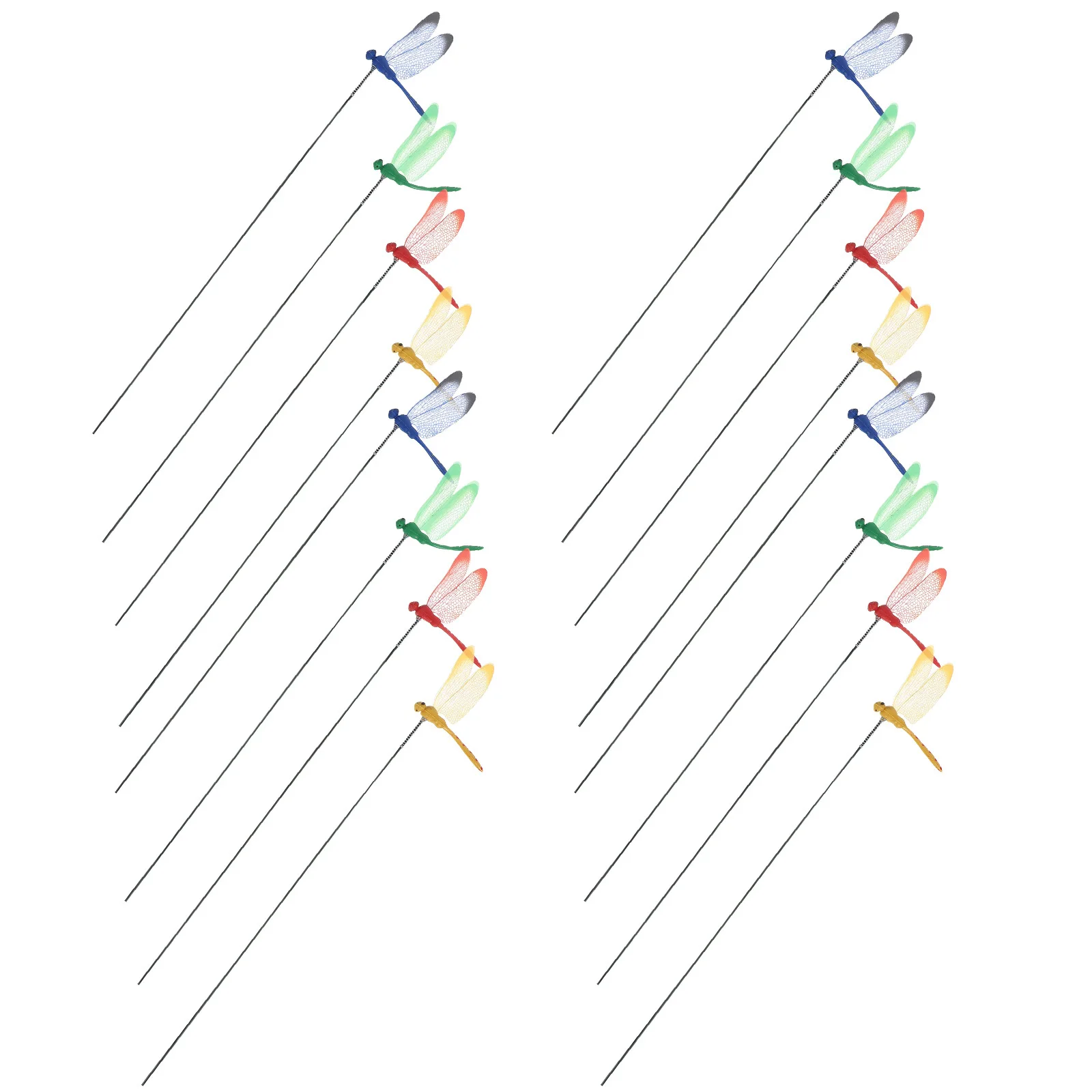 

20Pcs Simulation Dragonfly Decor Iron Wire PVC Realistic Garden Stake for Outdoor Lawn Decoration Yard Art Insert