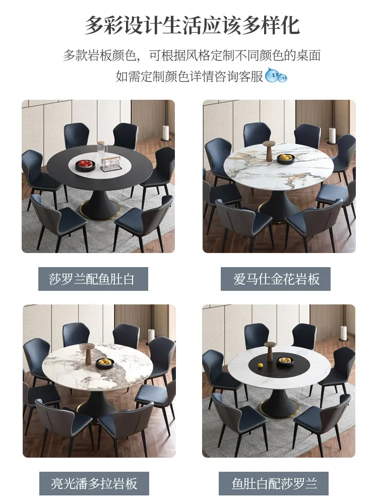 Stone Plate Round Table Designer Turntable Embedded Rotating Imported Stone Plate Household Large round Table