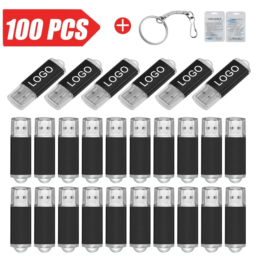 

100PCS/lot Colour USB Flash Drive wholesale 2.0 2G 4G 8G 16GB Memory Stick Pendrive 64GB 128GB USB Stick Flash Disk Free laser