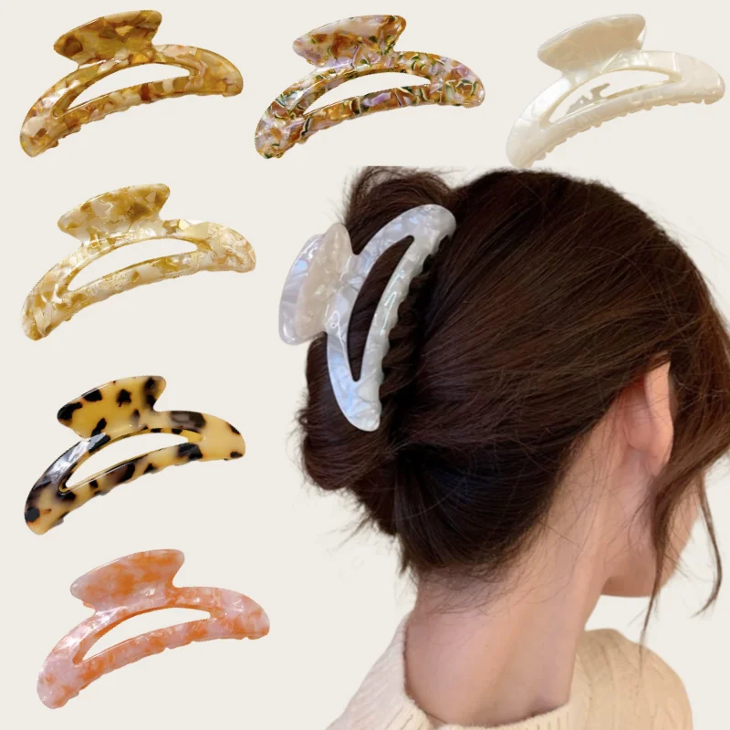 

Dowell 10.5 cm Large Half Circle Moon-shaped Acetate Hair Claw Clip for Girls and Women Hair Accessories