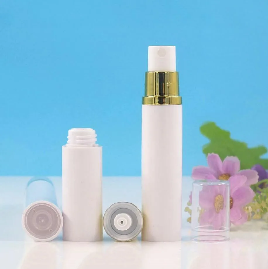 15ML white plastic airless bottle gold pump clear lid lotion/emulsion/serum/eye essence foundation toner cosmetic packing