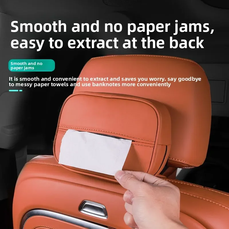 

For GWM Wey 07 Car Tissue Boxes High-end Hanging Armrest Box Simple Sun Visor Seat Back Leather Paper Holder Accessories