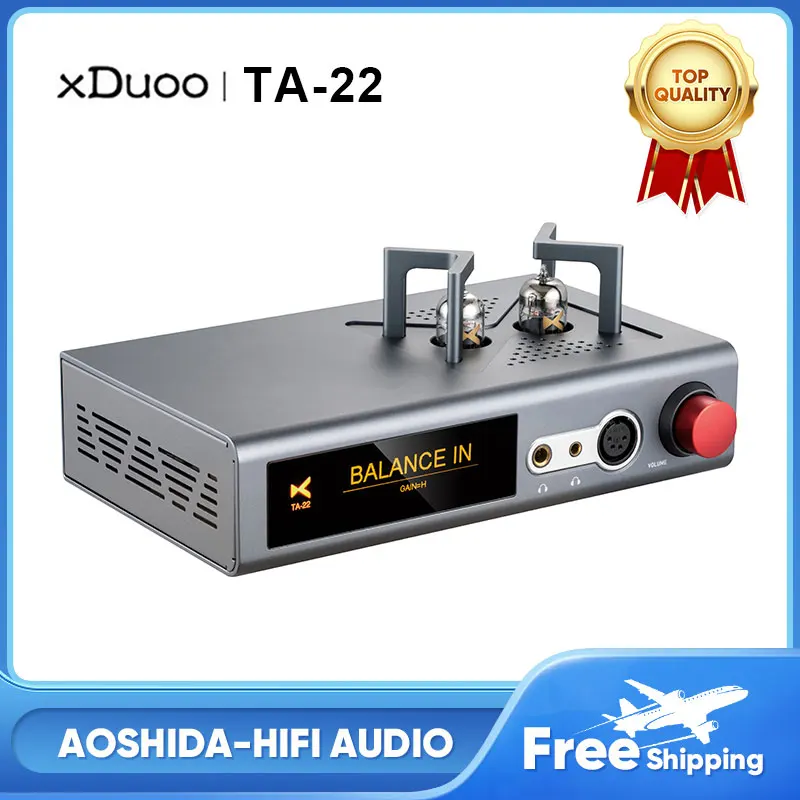 

XDUOO TA-22 DAC Balanced Tube Headphone Amplifier 2x ES9038Q2M DAC TA22 HD Bluetooth USB Audio 2x 12AU7 Tubes Amp DSD256 32Bit