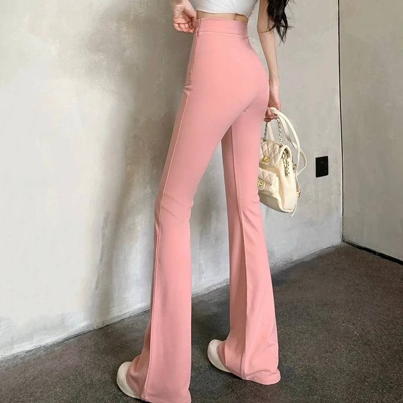 Pants Women 5 Colors Fashion Basic All-match Comfortable High Waist Leisure Elegant Korean Style Elasticity Simple Spring Solid