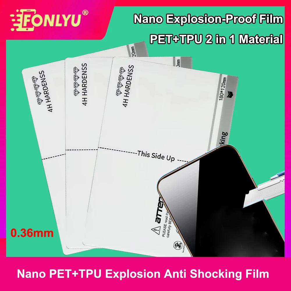 

FONLYU PET + TPU взрывозащищенная твердая пленка из стекловолокна, мембрана, гидрогелевая кожа для режущего станка, защита от царапин, защита экрана